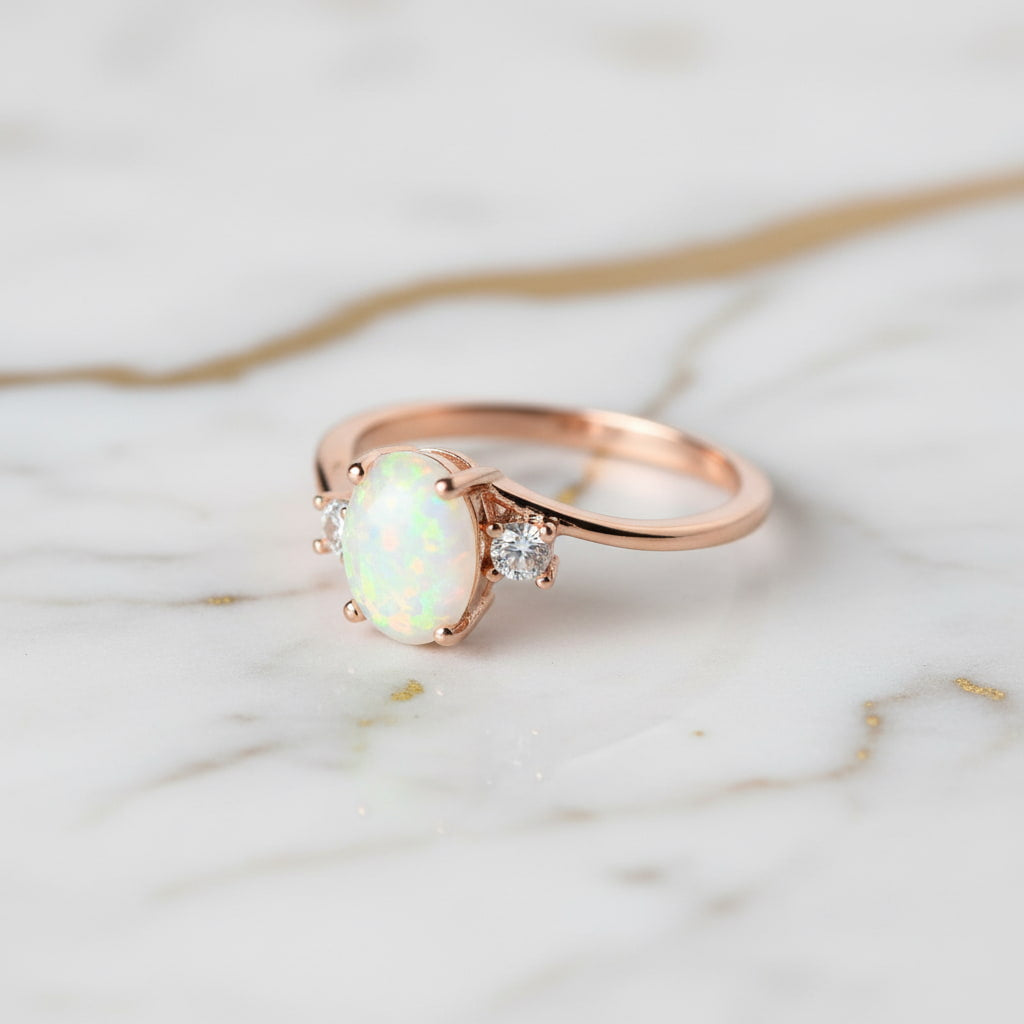 Opal Ring - Roségold & Filigran