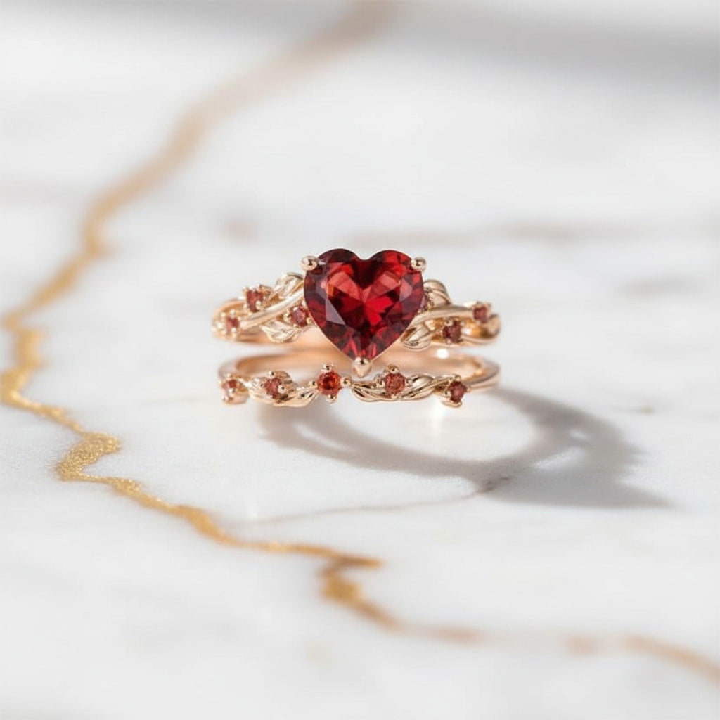 Ring – 2-teiliger mit rotem Herz CrystalScents
