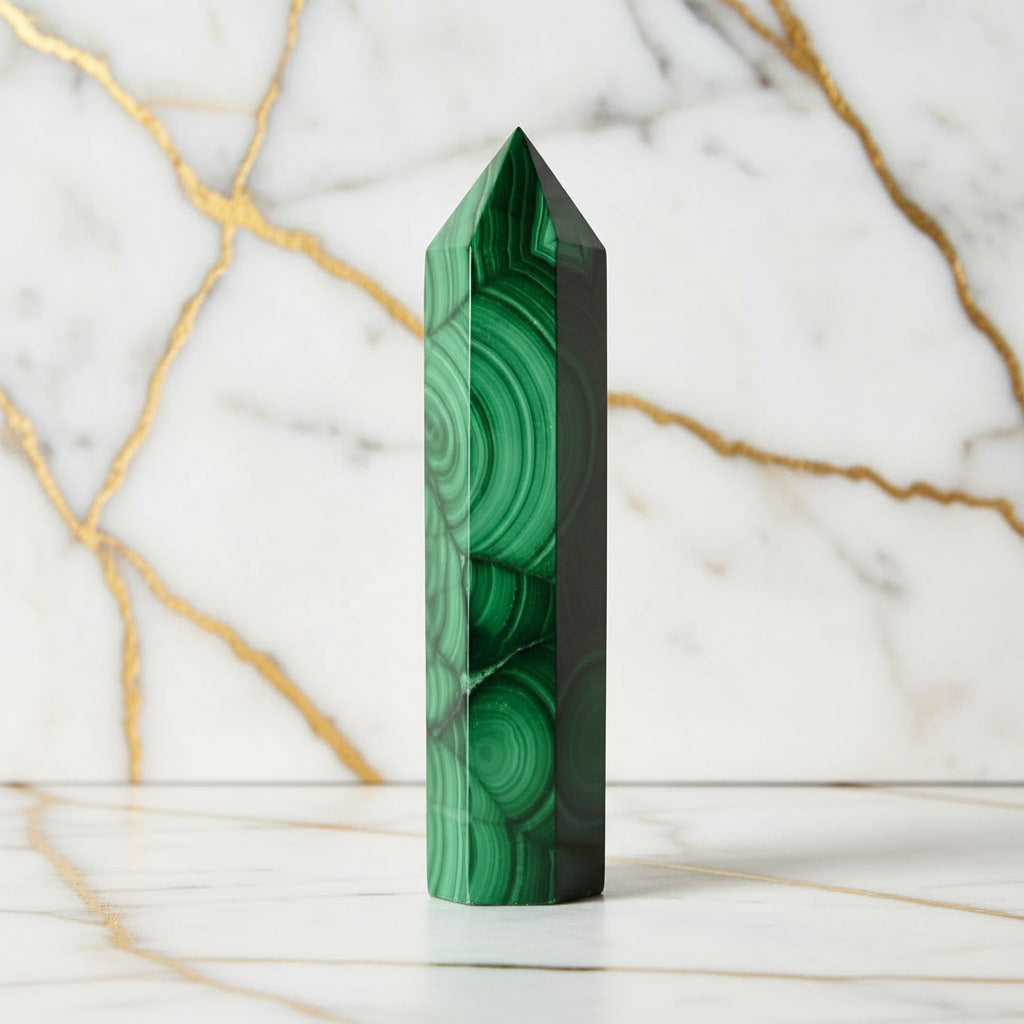Malachit Obelisk – Energie in Form gebracht CrystalScents