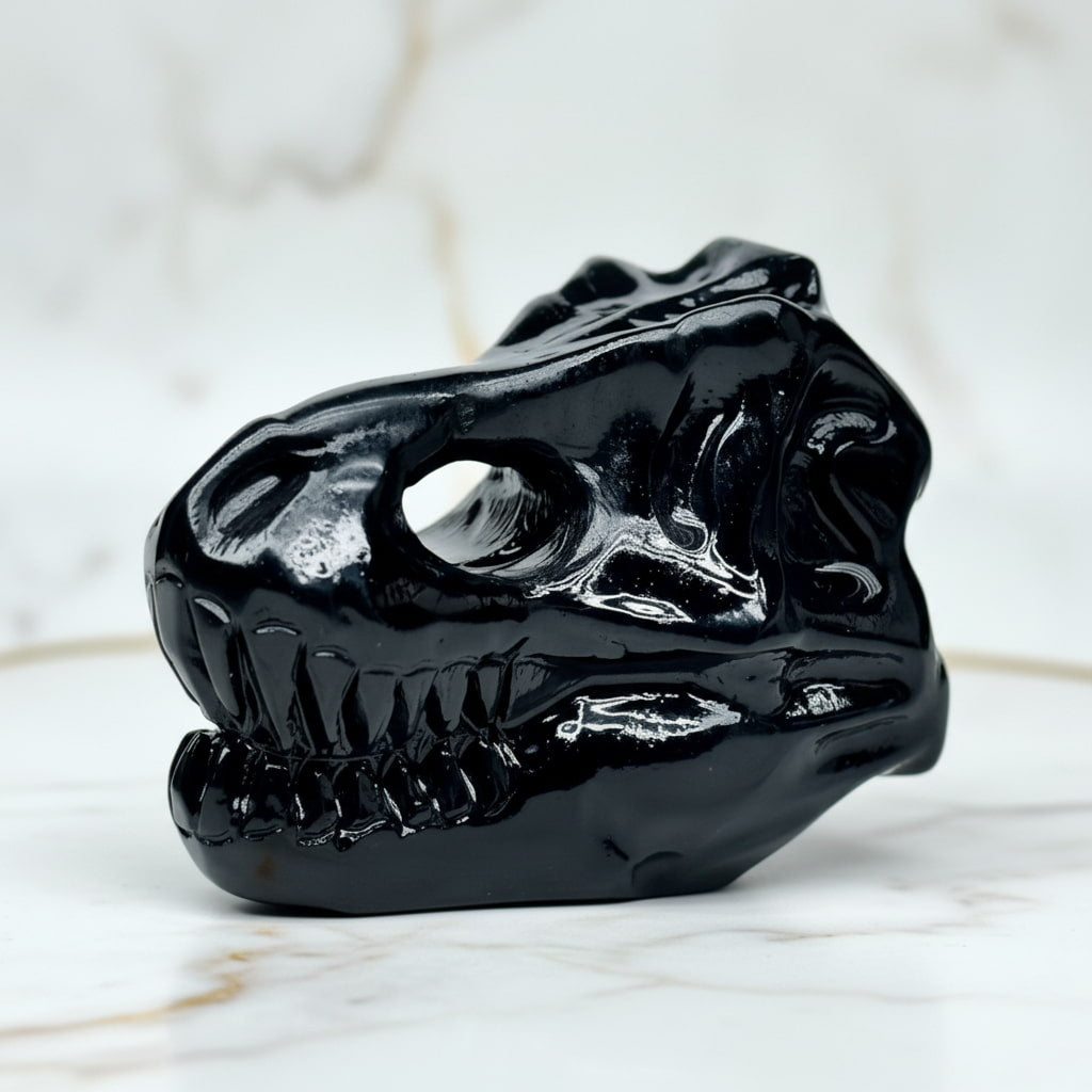 Obsidian T-Rex – Ausdrucksstarkes Kristallobjekt CrystalScents