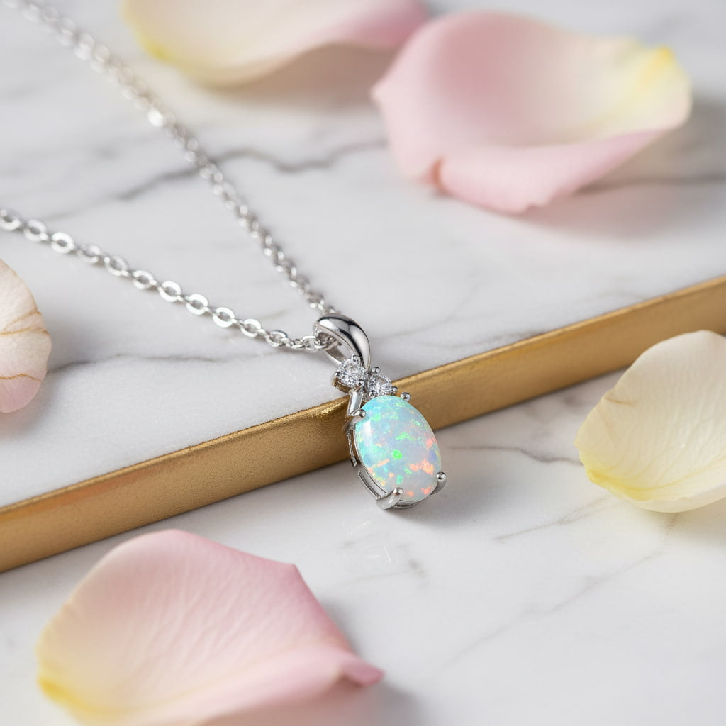 Opal Halskette - Eleganz & Inspiration CrystalScents