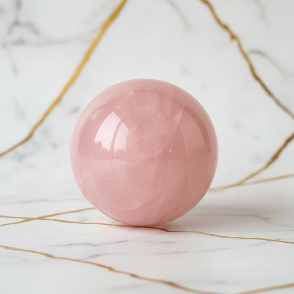 Rosenquarz Kugel – Sanfte Herzensenergie CrystalScents