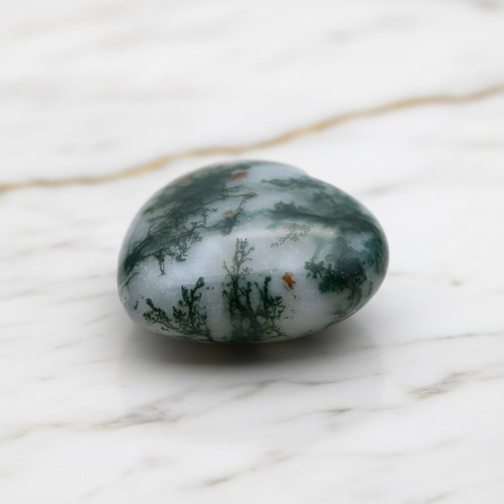 Mini Moosachat Herz – Kleiner Glücksbringer CrystalScents