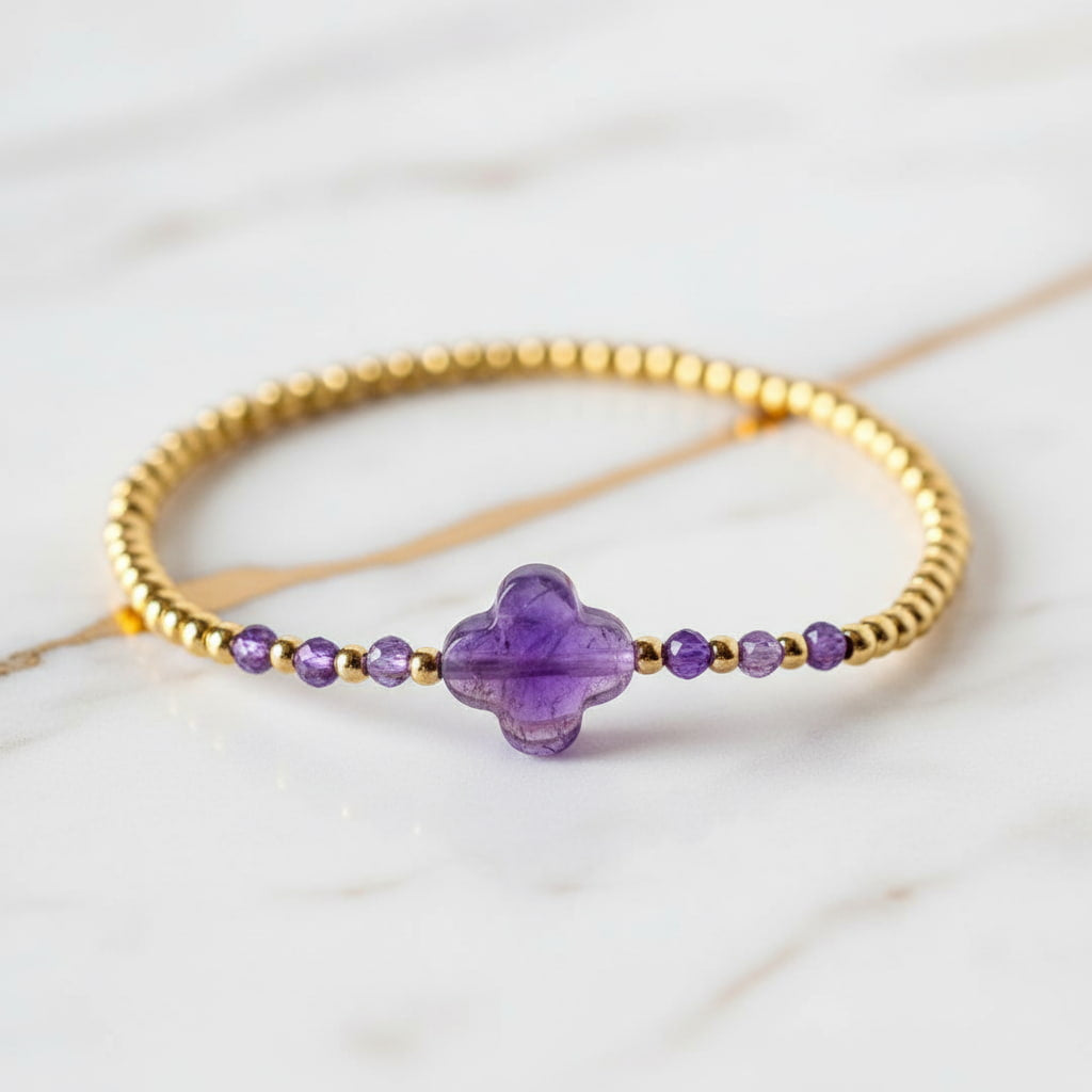 Amethyst Armband – Harmonie & Ausstrahlung mit Blüten-Design CrystalScents