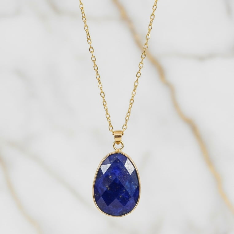 Lapislazuli Halskette - Facettiert & Königlich