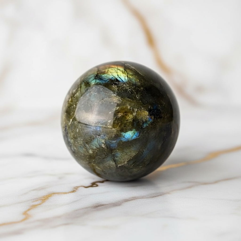 Labradorit Kugel – Kraftvoller Glanz CrystalScents