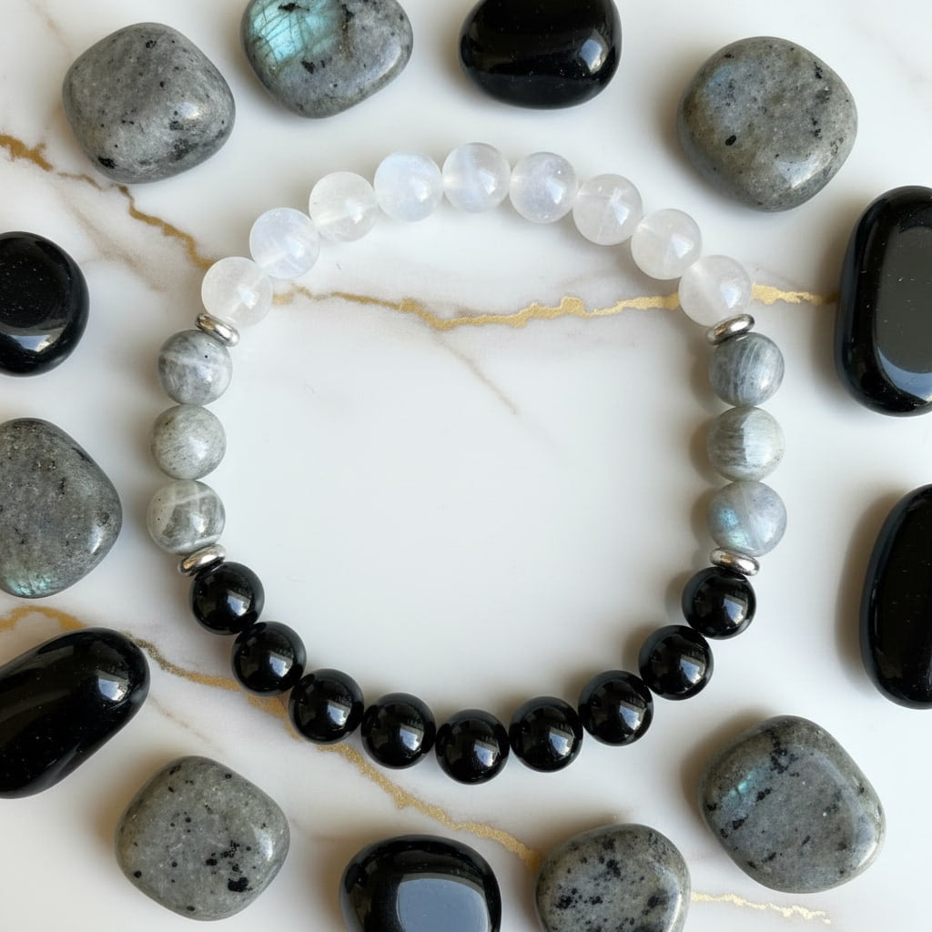 Kristall Kugelarmband - Gemischte Kristalle für Schutz CrystalScents