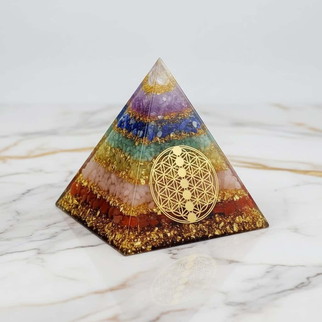 Chakra Pyramide mit weißer Spitze CrystalScents