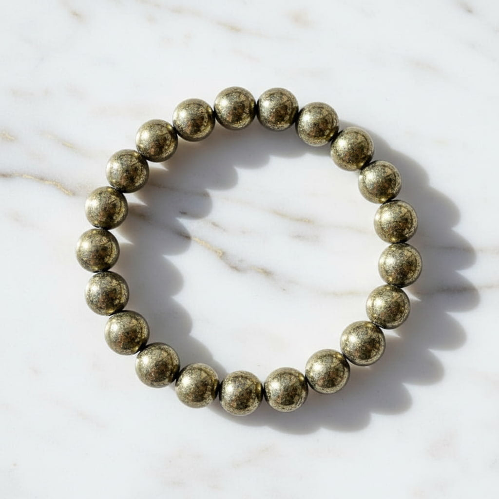 Pyrit Kugelarmband – Reichtum & Tatkraft