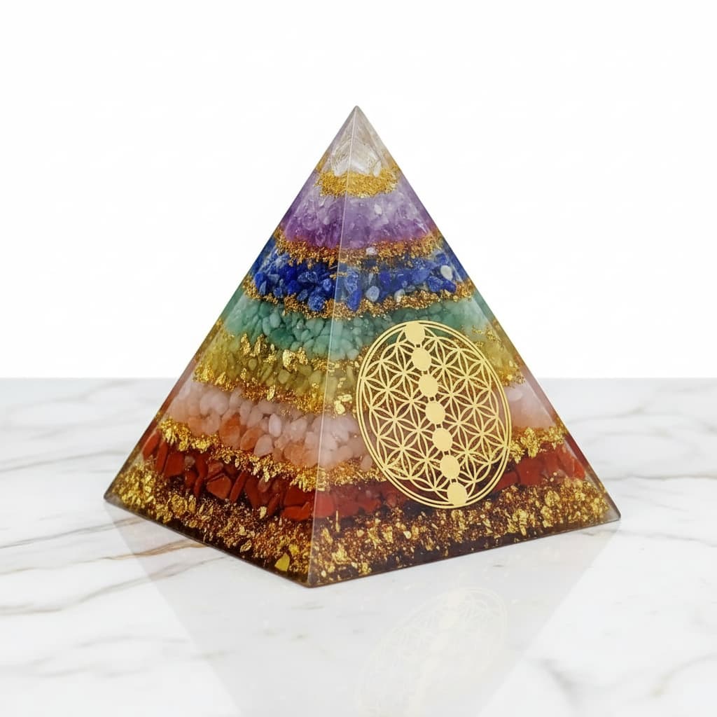 Chakra Pyramide mit weißer Spitze CrystalScents