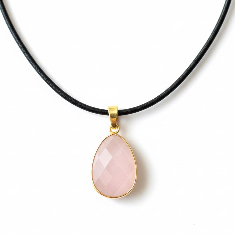 Rosenquarz Halskette - Facettierte Liebe CrystalScents