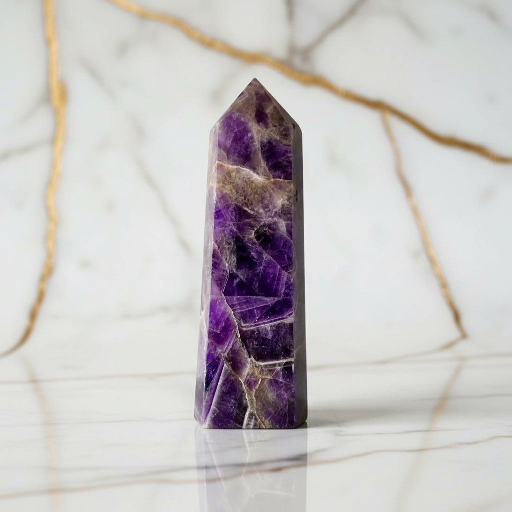 Amethyst Obelisk 17,5 cm – Kristall Obelisk Dekoration CrystalScents