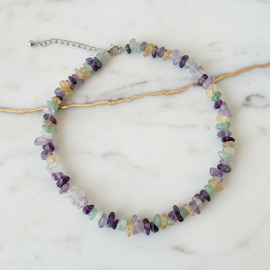 Fluorit Splitterhalskette - Fokus & Inspiration CrystalScents