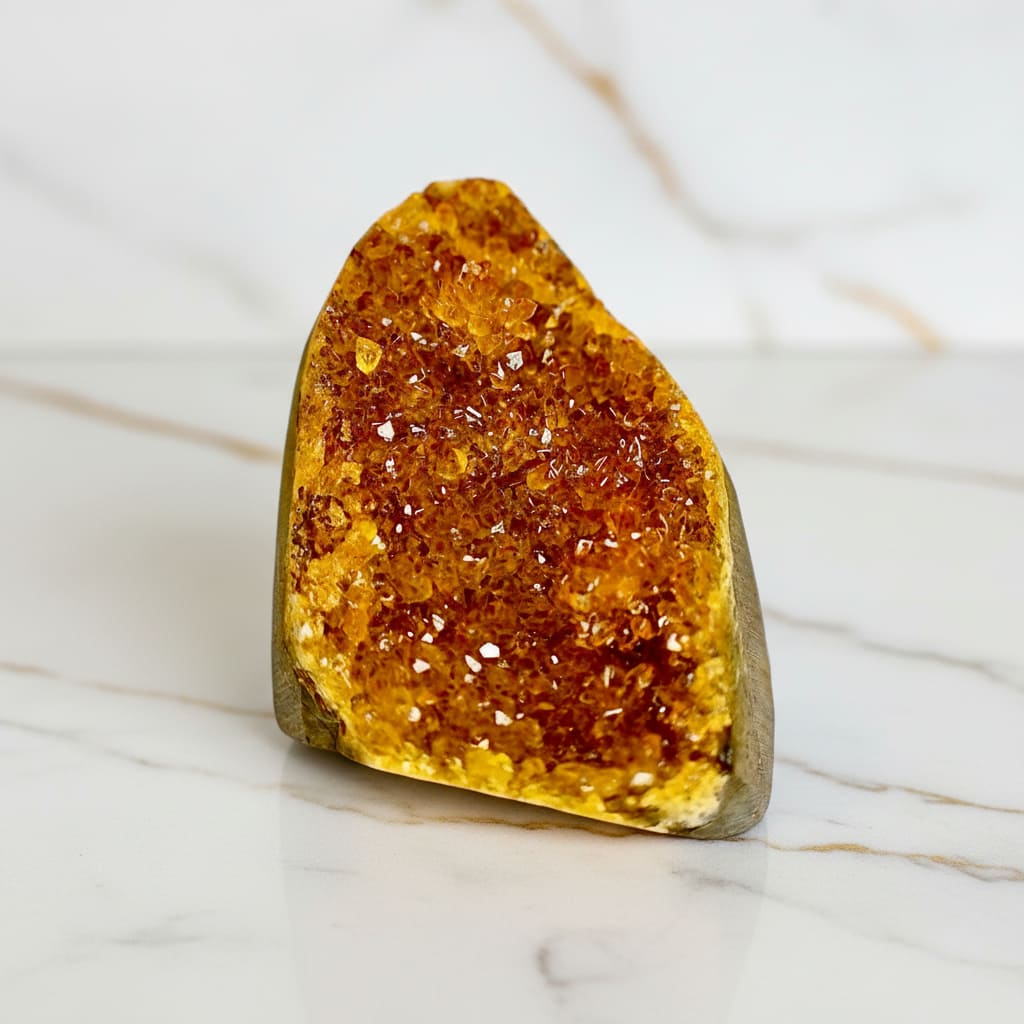 Amethystdruse gelb – Funkelndes Wohnhighlight CrystalScents