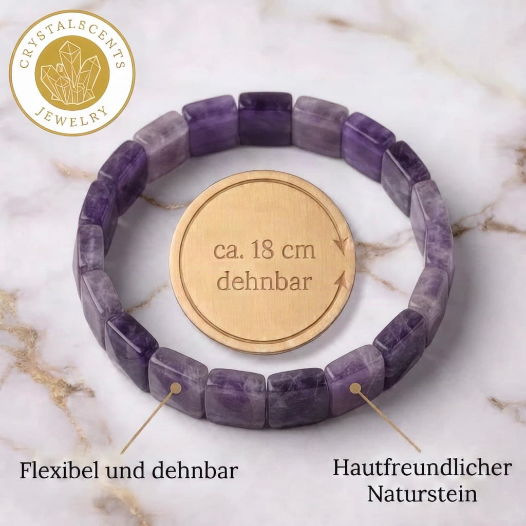 Amethyst Armband – quadratische Steine, innere Ruhe & Geschenk