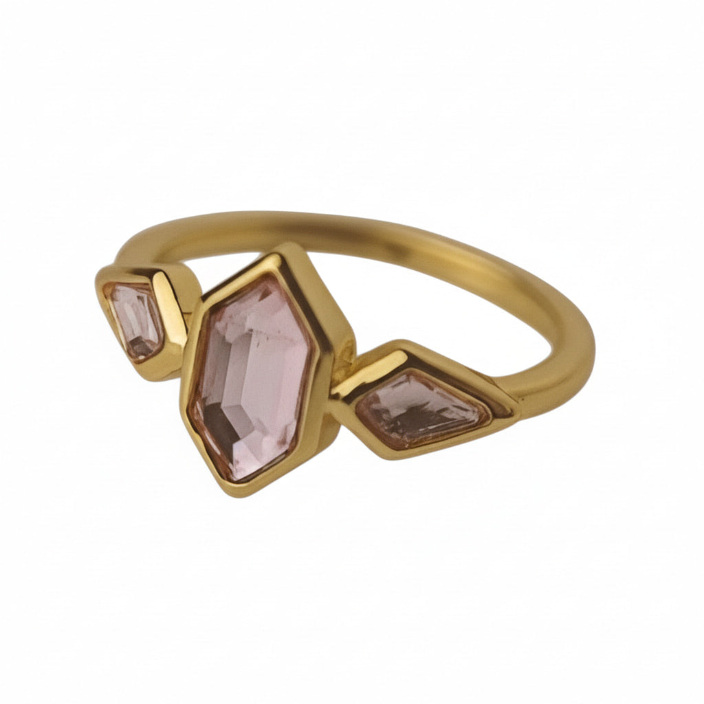 Ring – Goldener mit rosafarbenem Akzent CrystalScents