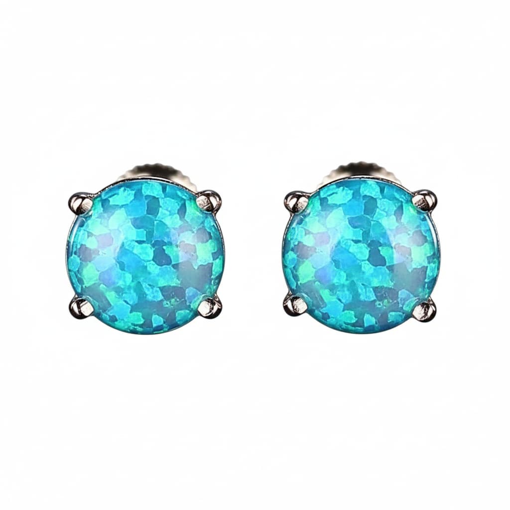 Opal Ohrringe - Blaues Leuchten