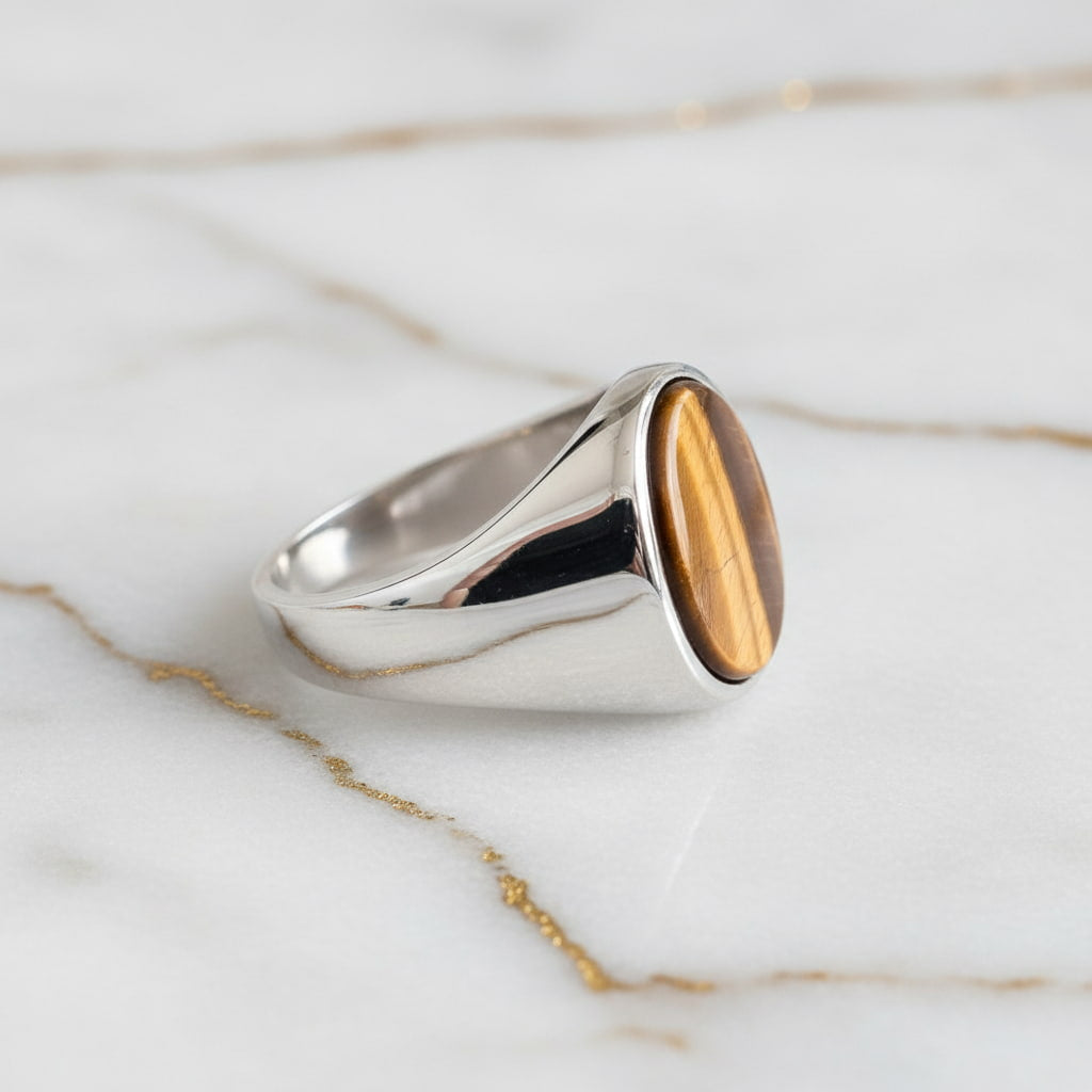 Tigerauge Ring - Kraft & Klarheit CrystalScents