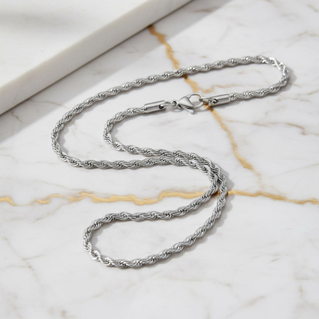 Halskette – Silberne gedrehte Kette CrystalScents