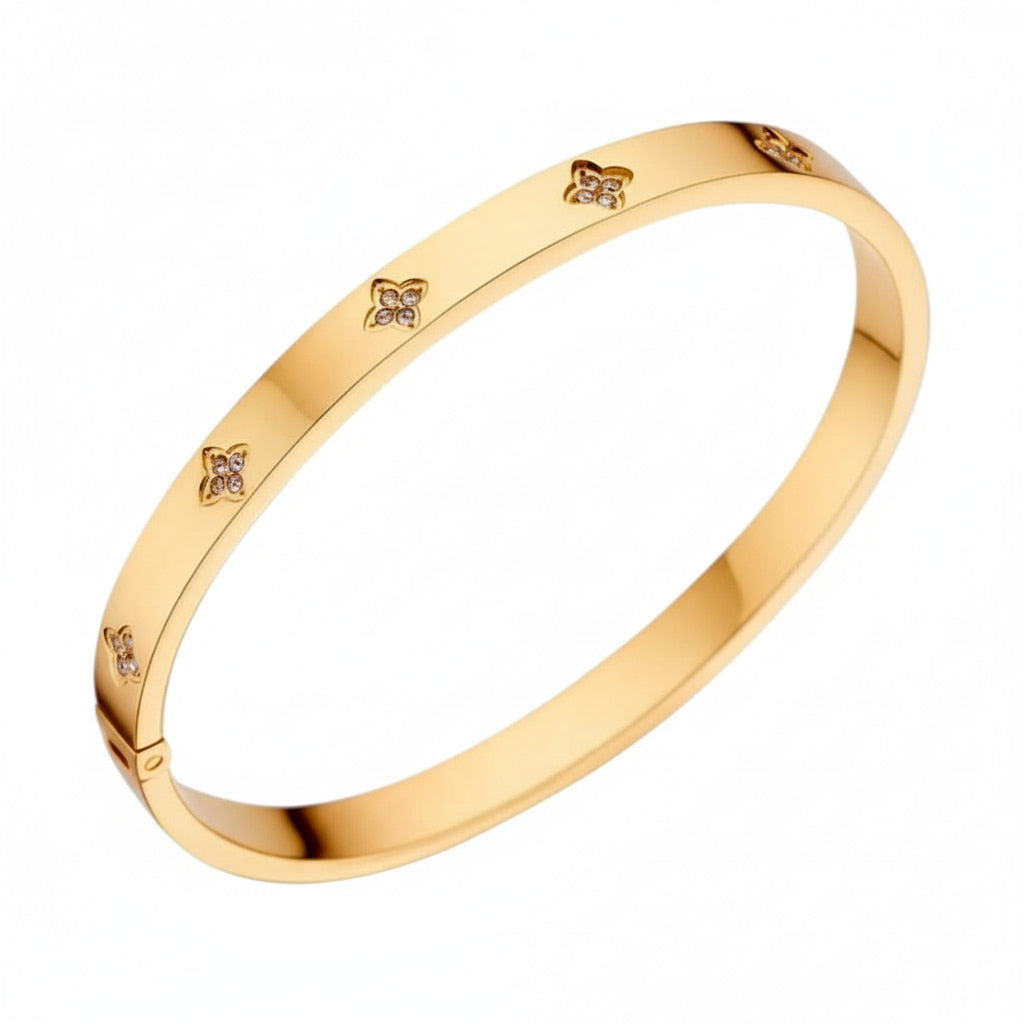 Armband mit funkelnden Blüten – Goldenes Accessoire CrystalScents