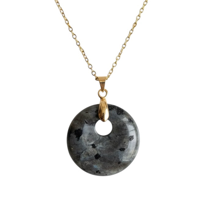 Labradorit Halskette - Rundes Design CrystalScents