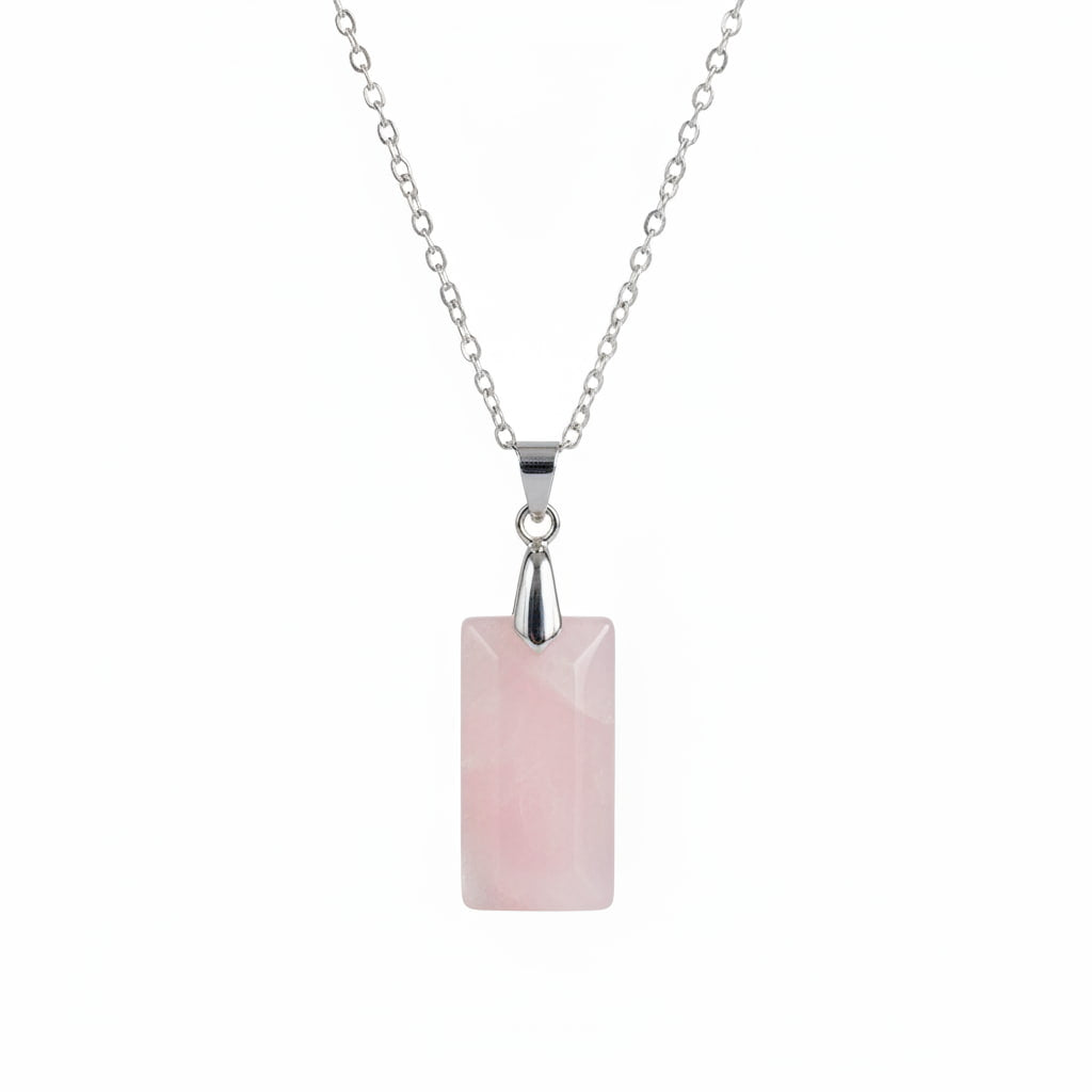 Rosenquarz Halskette - Geschliffener Anhänger CrystalScents