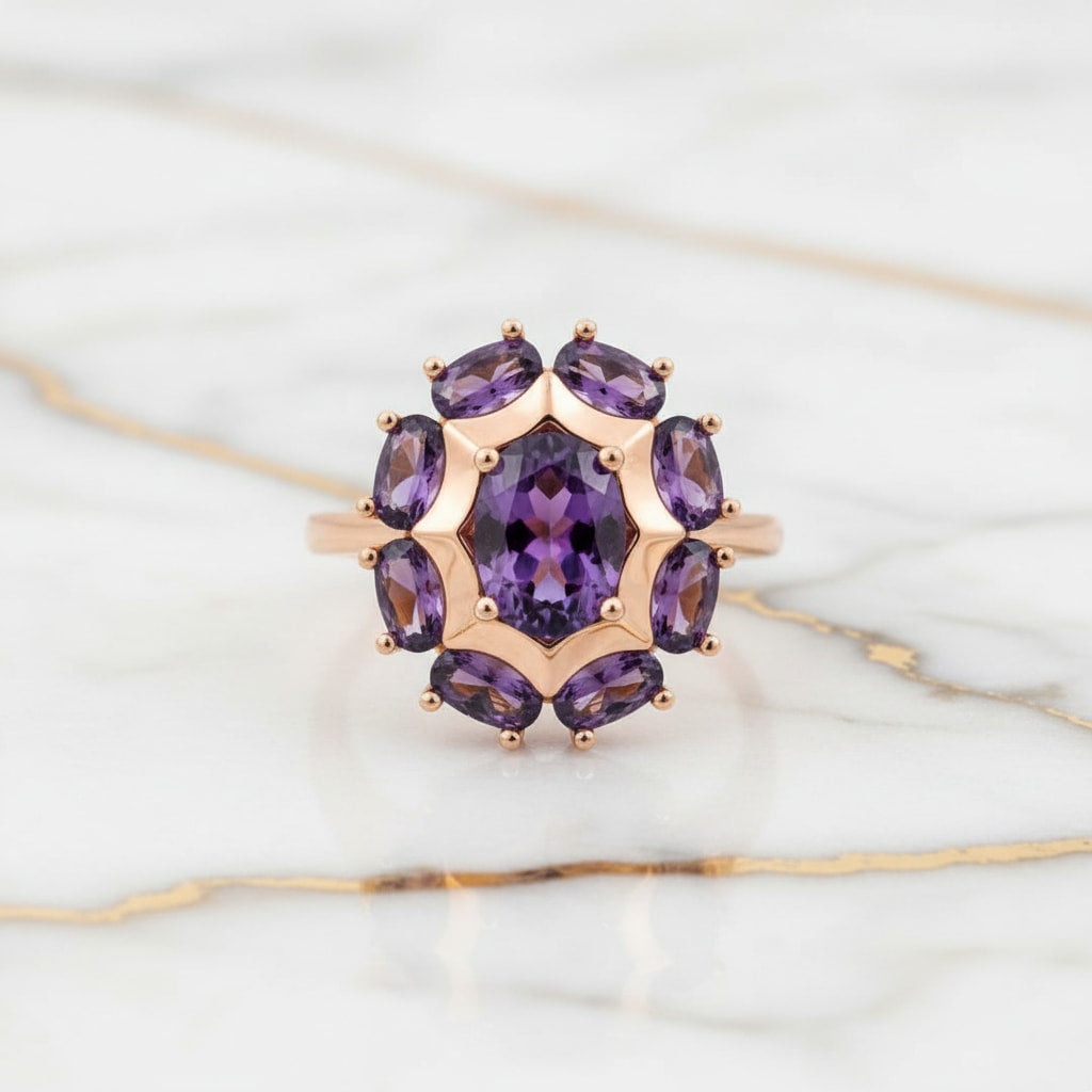 Ring mit auffälligem lila Funkeln CrystalScents