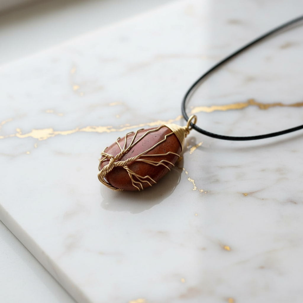 Jaspis Halskette - Erdung & Stärke