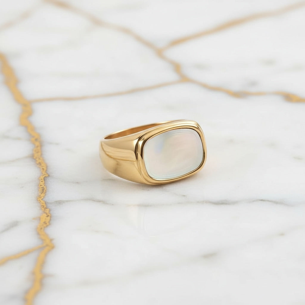 Ring mit rechteckigem Muscheldesign CrystalScents