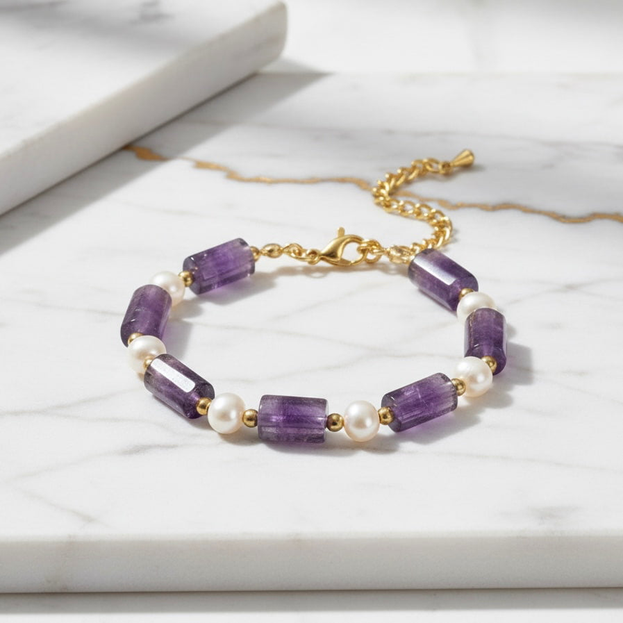 Amethyst Armband - Perlen & Naturstein CrystalScents