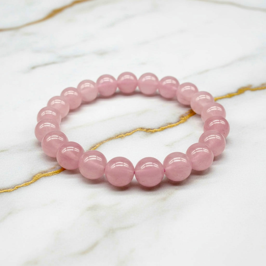 Rosenquarz Kugelarmband – Herzöffnung & Harmonie CrystalScents