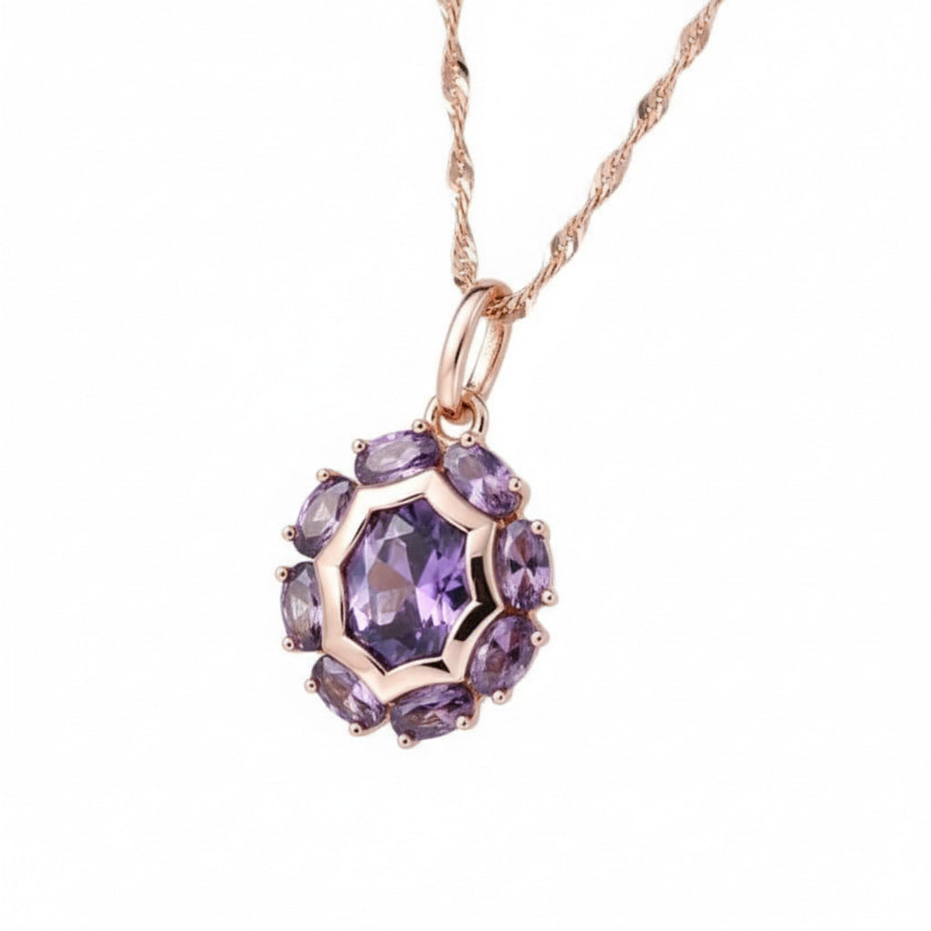 Goldkette – Mit lila Anhänger für besondere Ausstrahlung CrystalScents