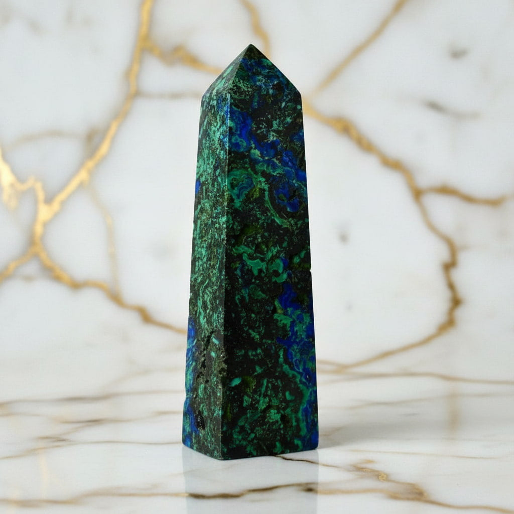 Malachit Azurit Obelisk – Farbenpracht JETZT entdecken CrystalScents