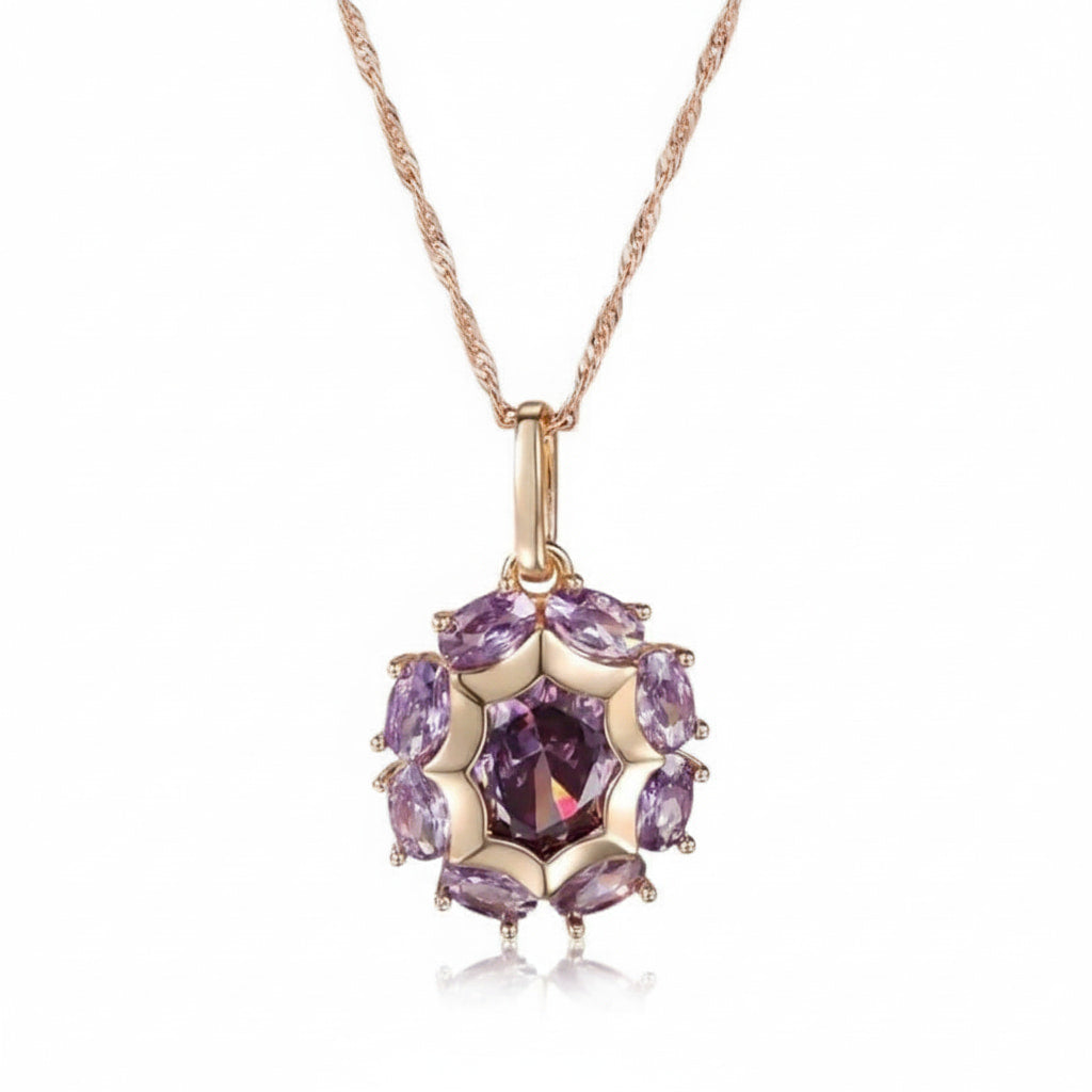 Goldkette – Mit lila Anhänger für besondere Ausstrahlung CrystalScents