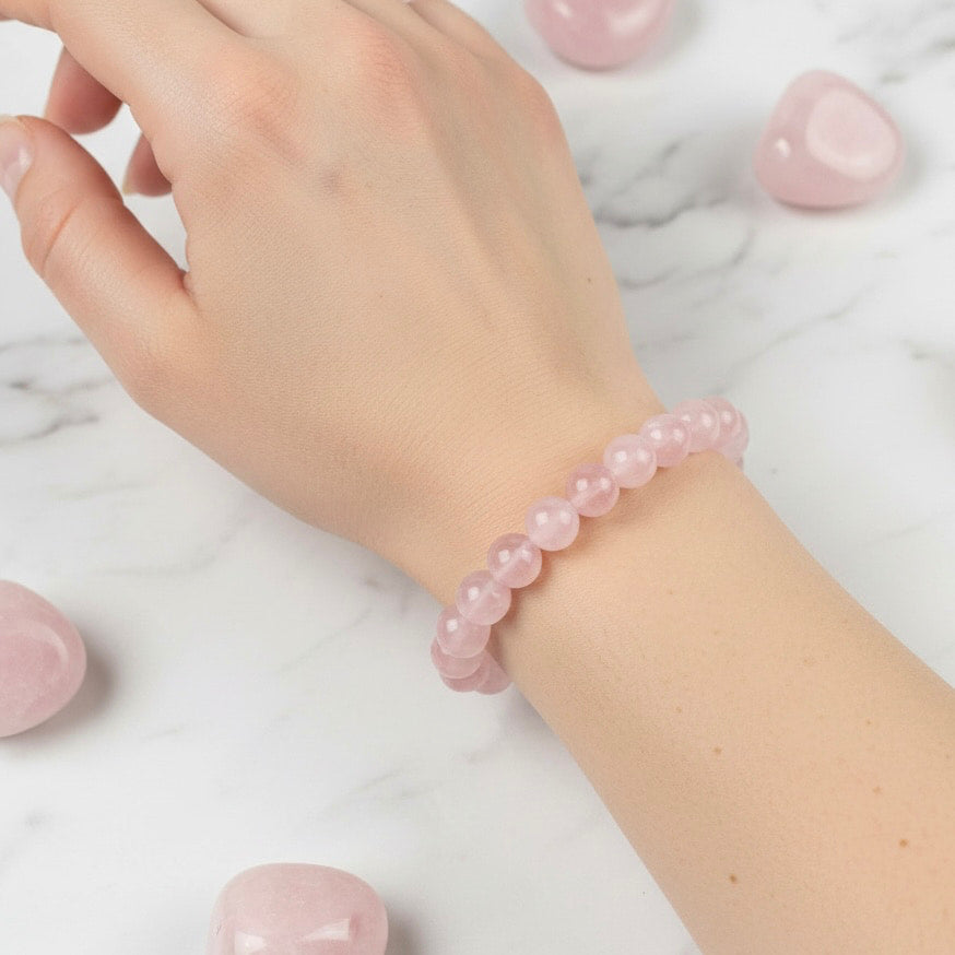 Rosenquarz Kugelarmband – Herzöffnung & Harmonie CrystalScents