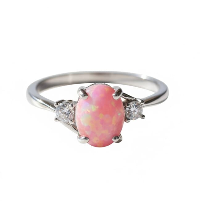 Opal Ring Silber – Rosa Farbreflexe CrystalScents