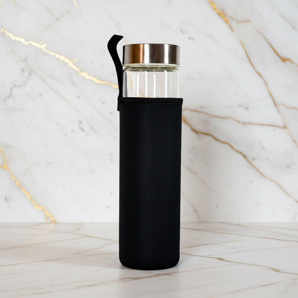 Amethyst Trinkflasche Silber – Dein stilvoller Kristallbegleiter CrystalScents