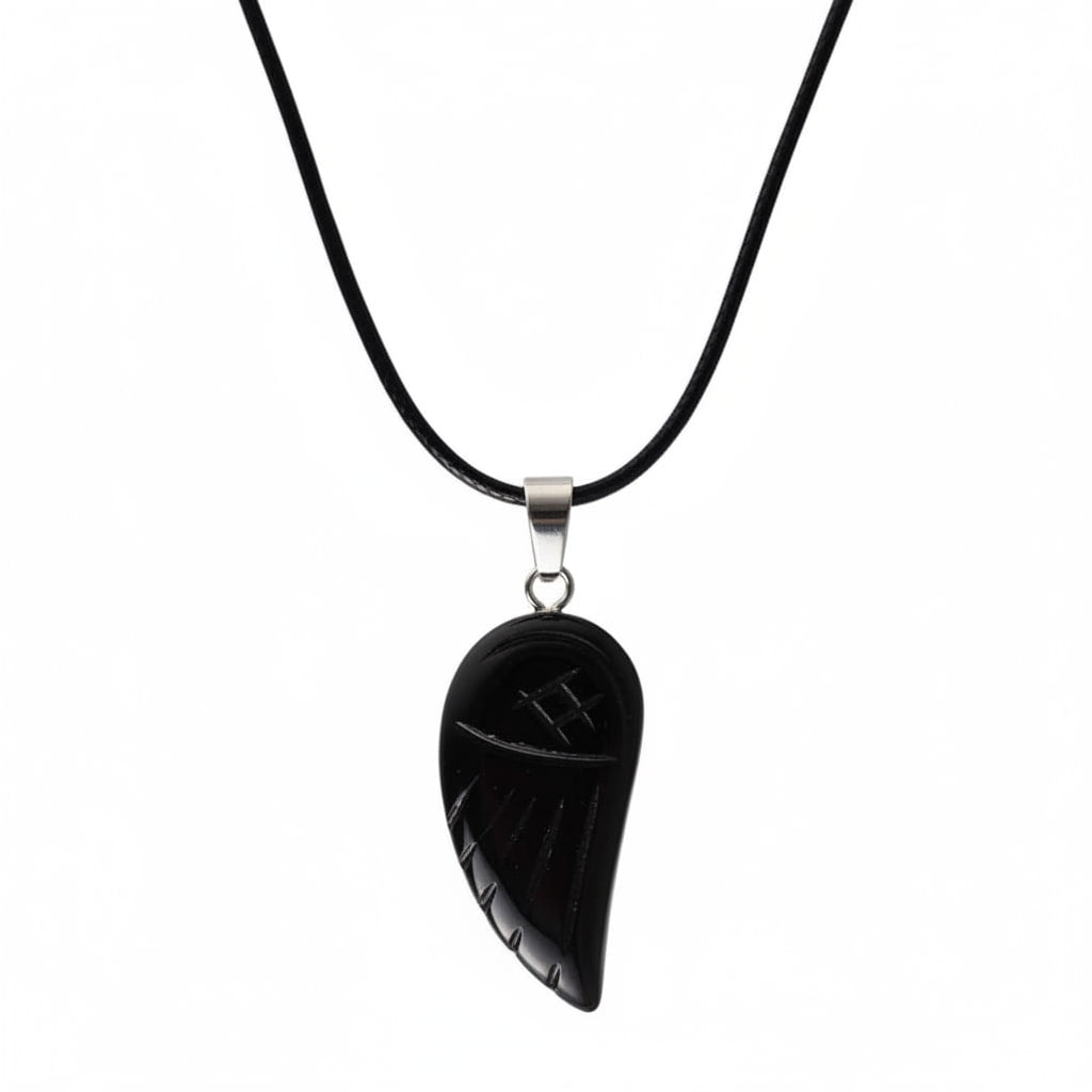 Obsidian Halskette - Flügel Anhänger CrystalScents