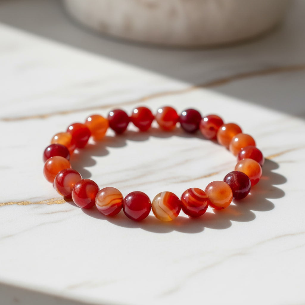 Karneol Kugelarmband – Lebensfreude & innere Stärke CrystalScents