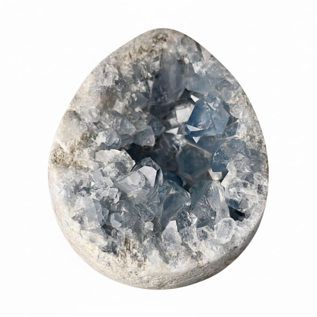 Großes Celestit Cluster Ei – vereint Schönheit mit sanfter Energie CrystalScents