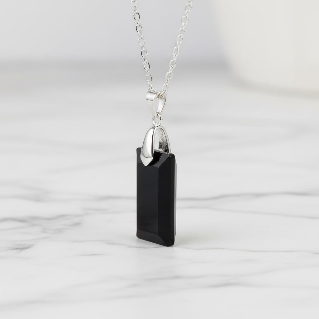 Obsidian Halskette - Geschliffener Anhänger CrystalScents