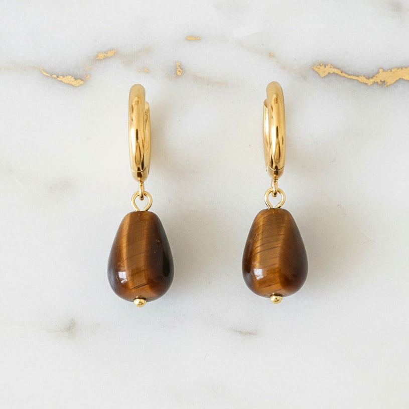 Tigerauge Ohrringe - Schutz & Eleganz CrystalScents