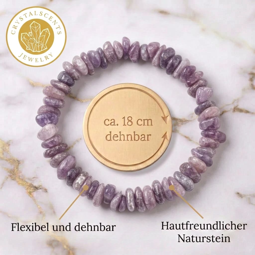 Lepidolith Splitterarmband – Balance, Gelassenheit & Geschenk