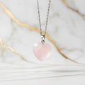 Rosenquarz Halskette - Facettiertes Herz CrystalScents