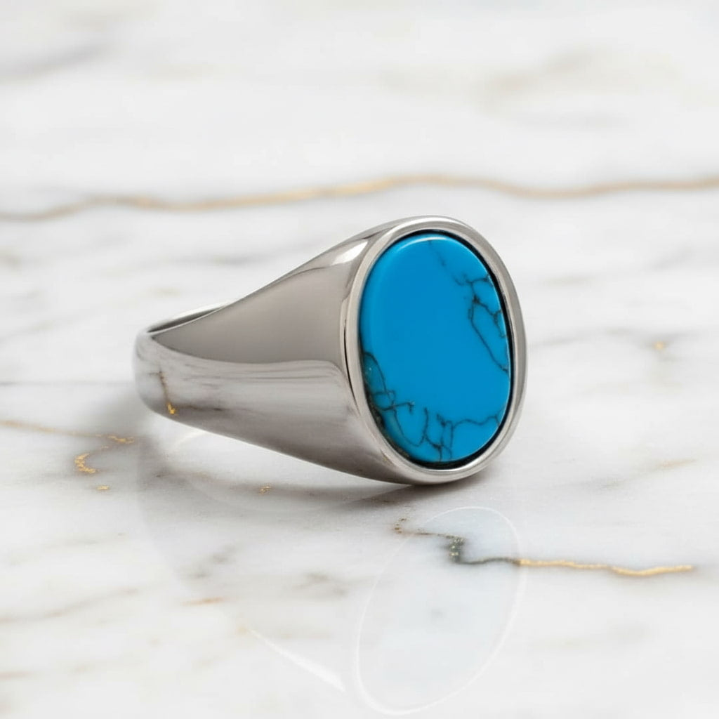 Türkis Ring Silber - ovaler Kristall CrystalScents