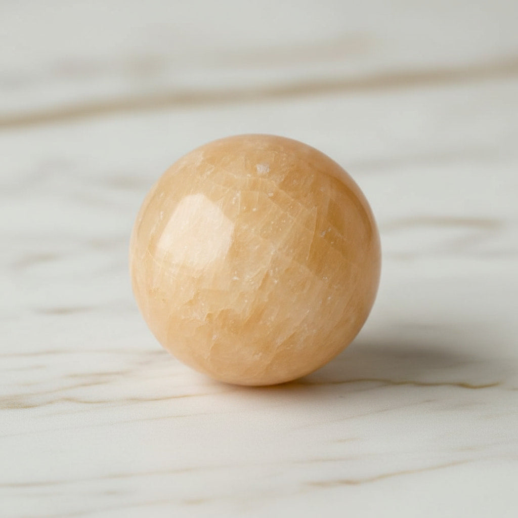 Calcit Kugel – Oranger Begleiter für Motivation CrystalScents