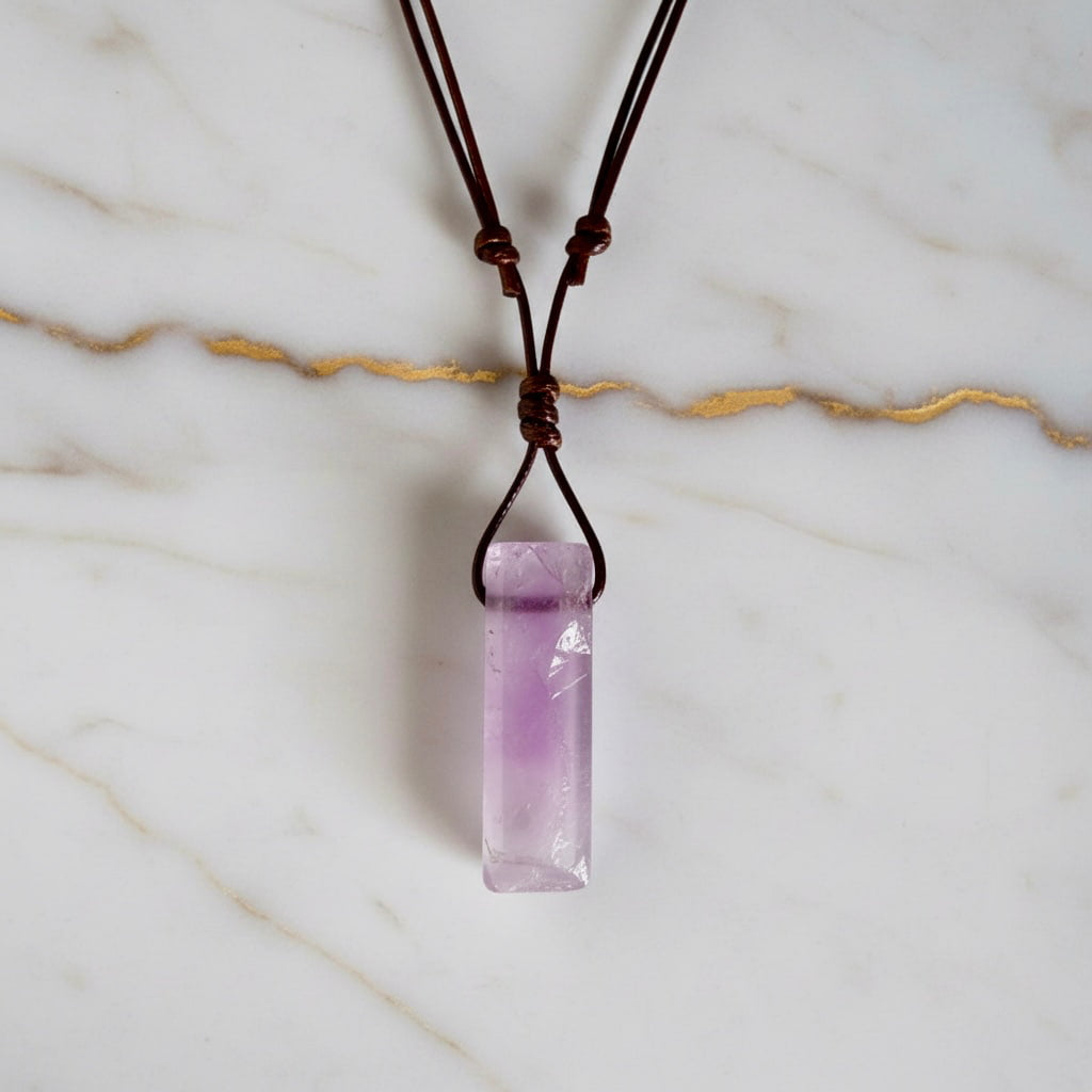 Amethyst Halskette – Länglicher Anhänger & Flexibel CrystalScents