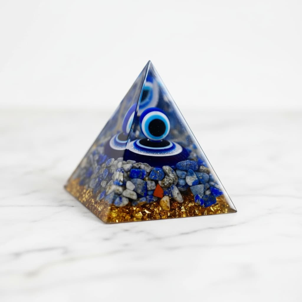 Orgonit Pyramide Lapislazuli – Schützendes Auge CrystalScents