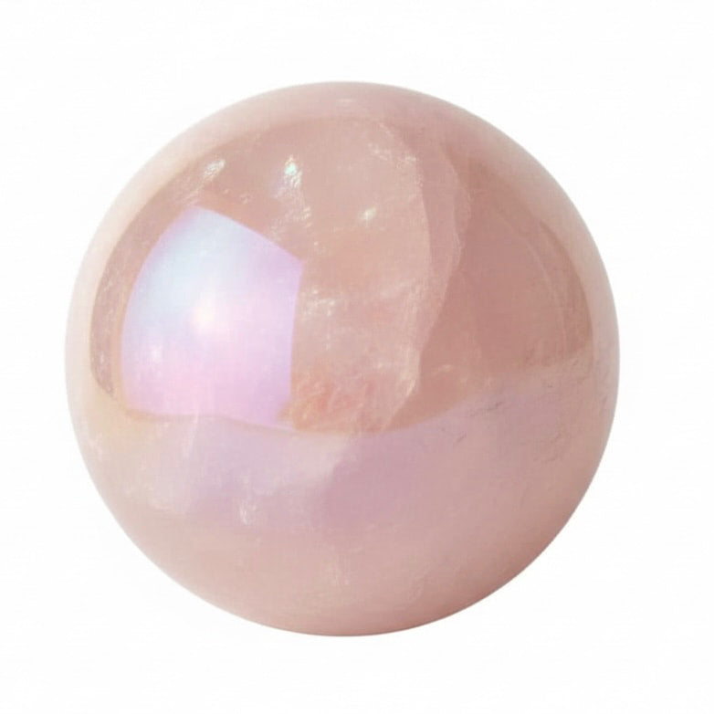 Aura Rosenquarz Kugel - Schimmernde Kugel der Liebe CrystalScents