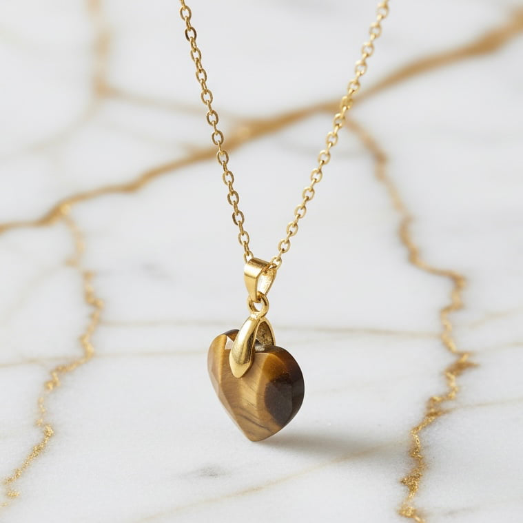 Tigerauge Halskette - Herz Anhänger JETZT sichern CrystalScents